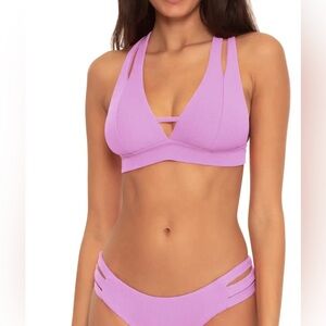 BS#18. BECCA Fine Line Rib Elaine Split Strap Halter TOP NWT